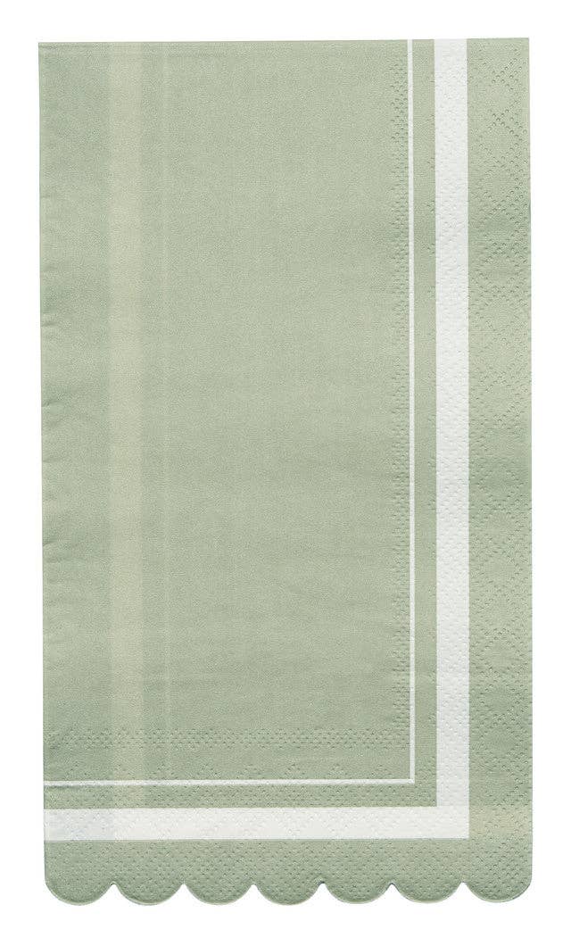 Sage Guest Towel w/ Scalloped Edge