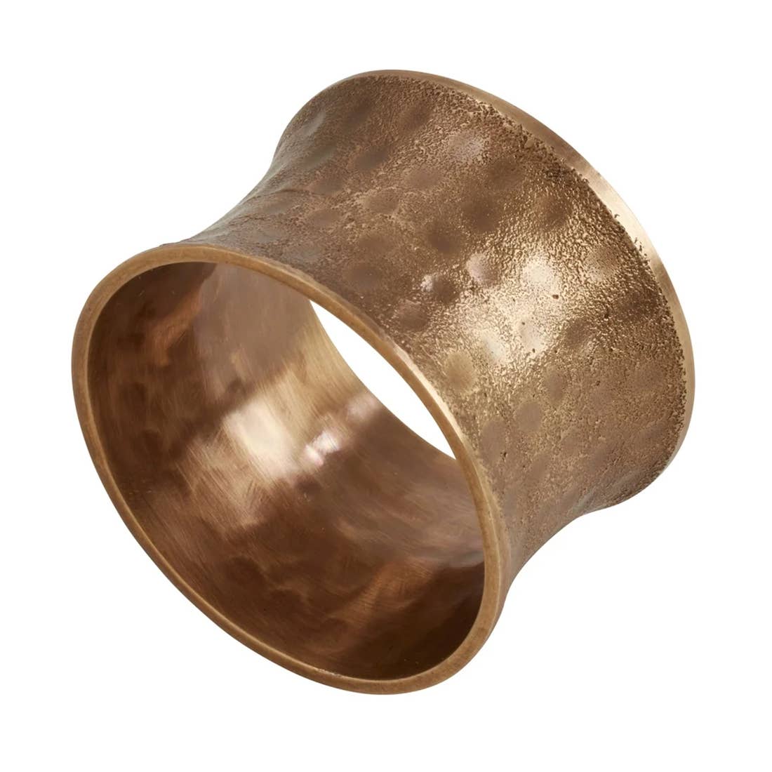 Brass Hammered Napkin Ring - Set of 4