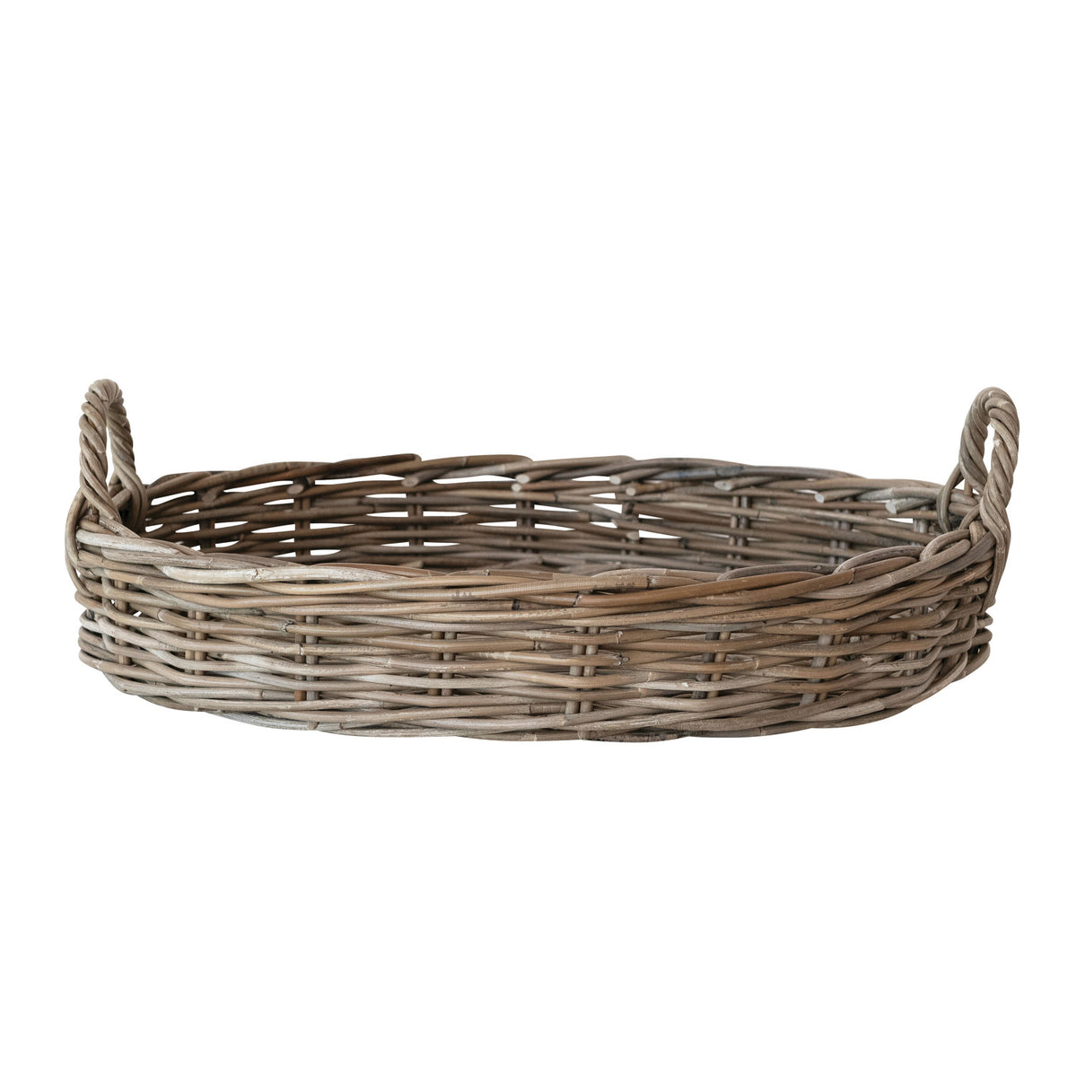 Oval Hand-Woven Rattan Tray