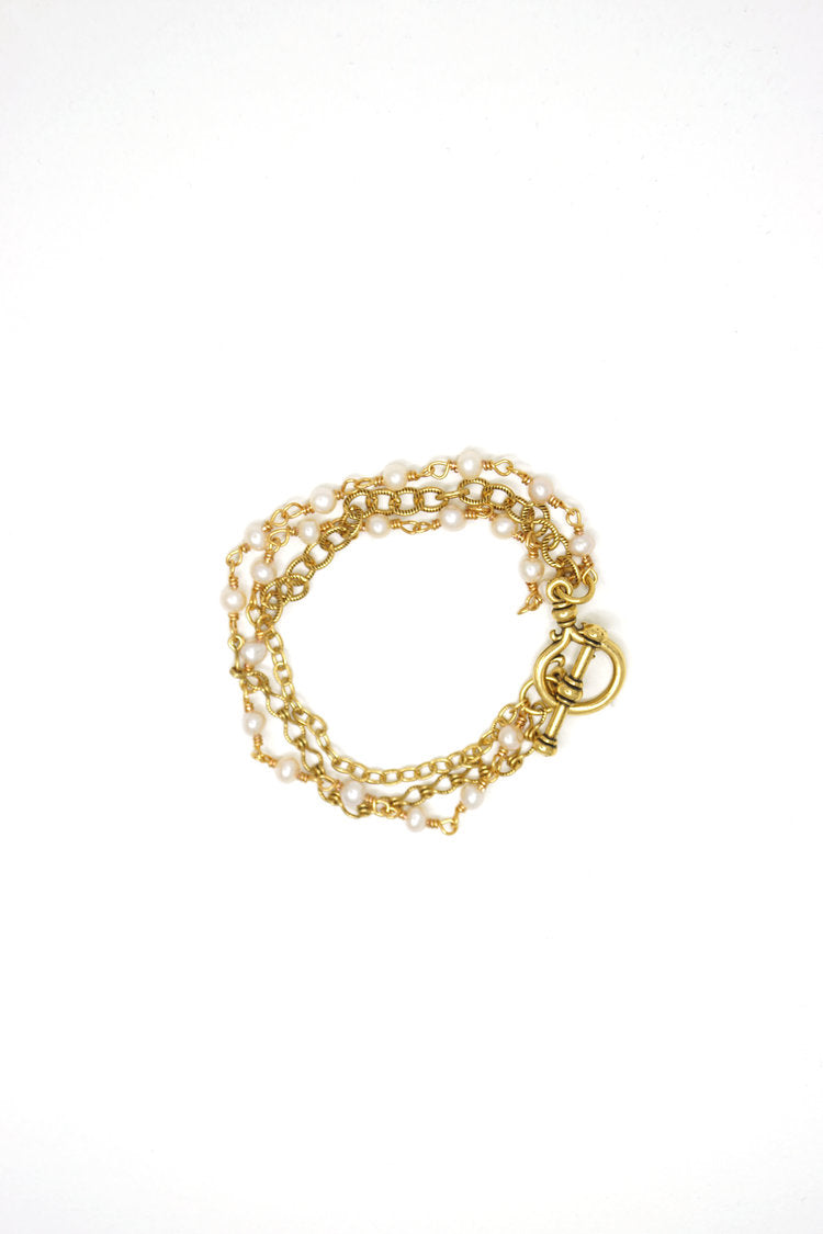 8" Graham Bracelet with Freshwater Pearls