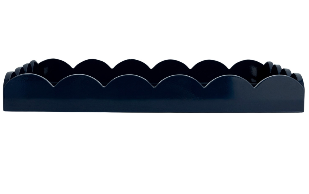 Navy Scalloped Tray