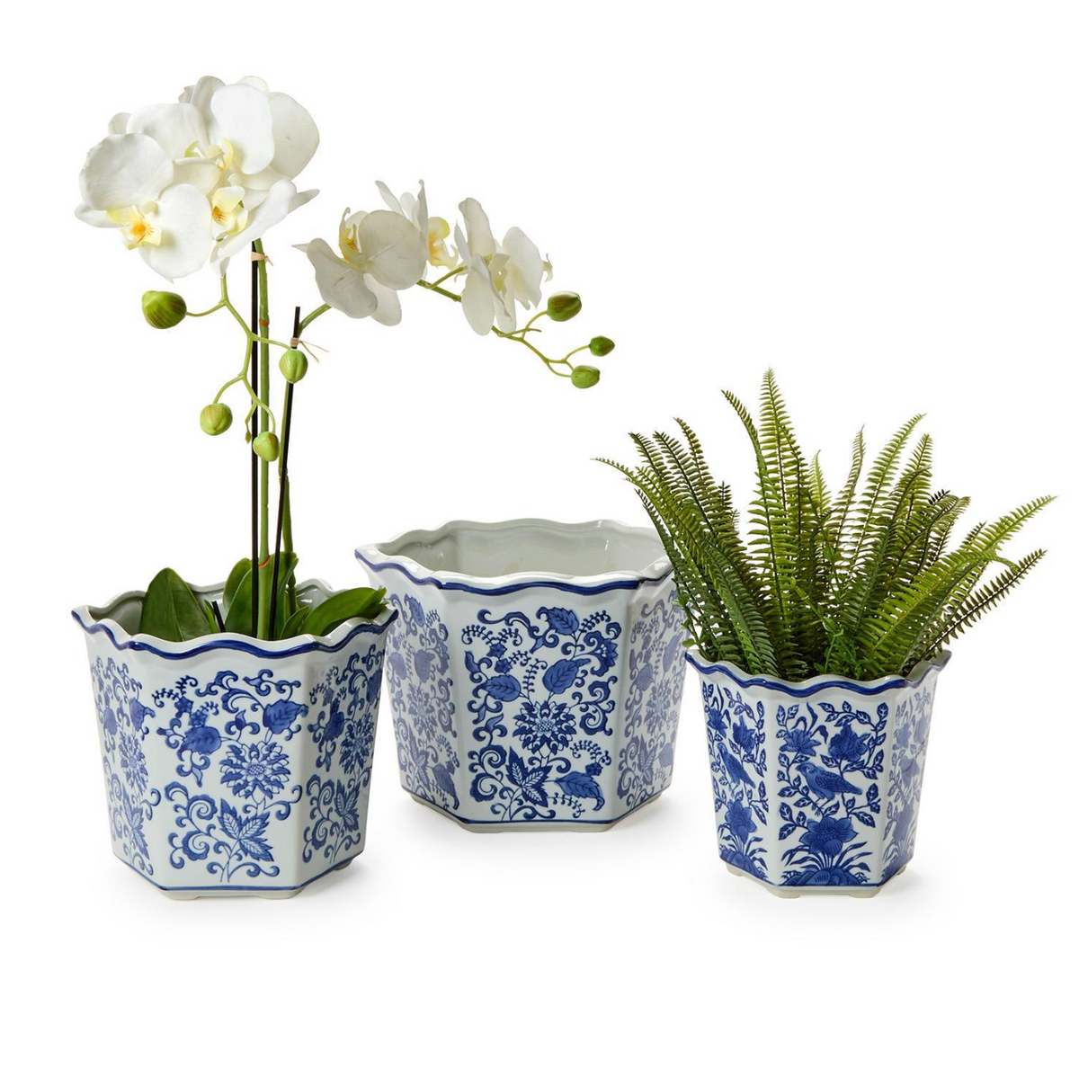 Blue and White Planters