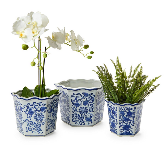 Blue and White Planters