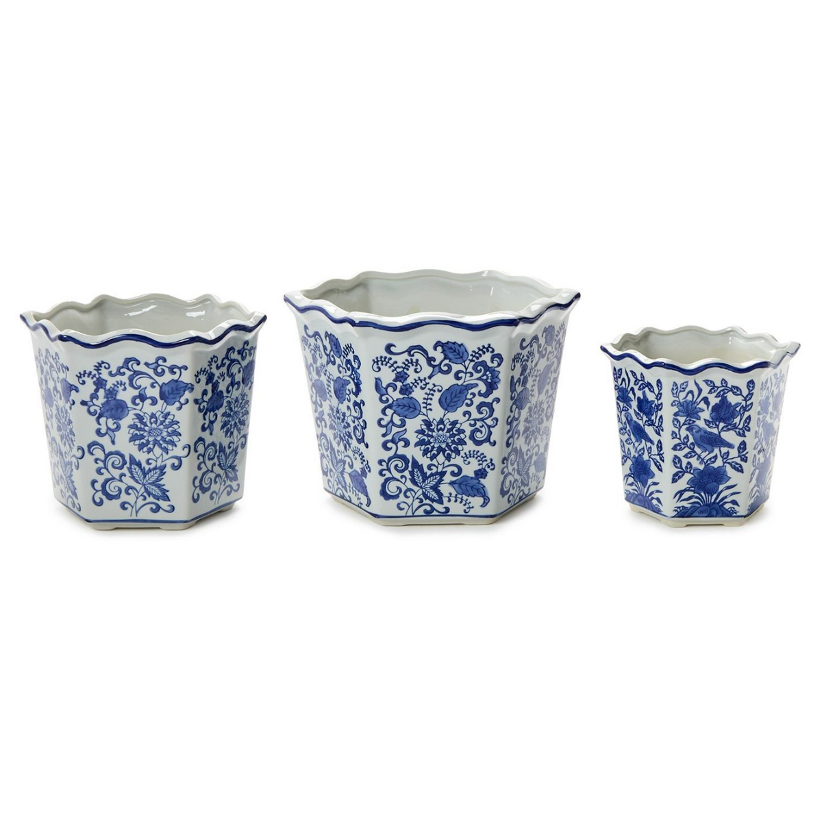 Blue and White Planters