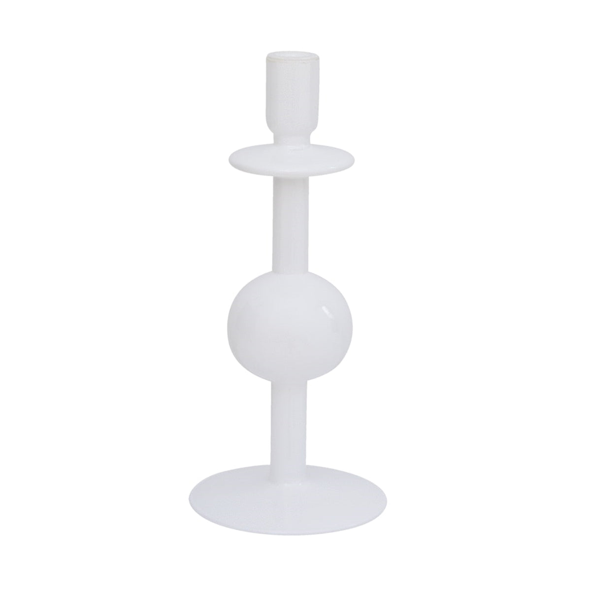 White  Recycled Glass Bulb Candle Holder