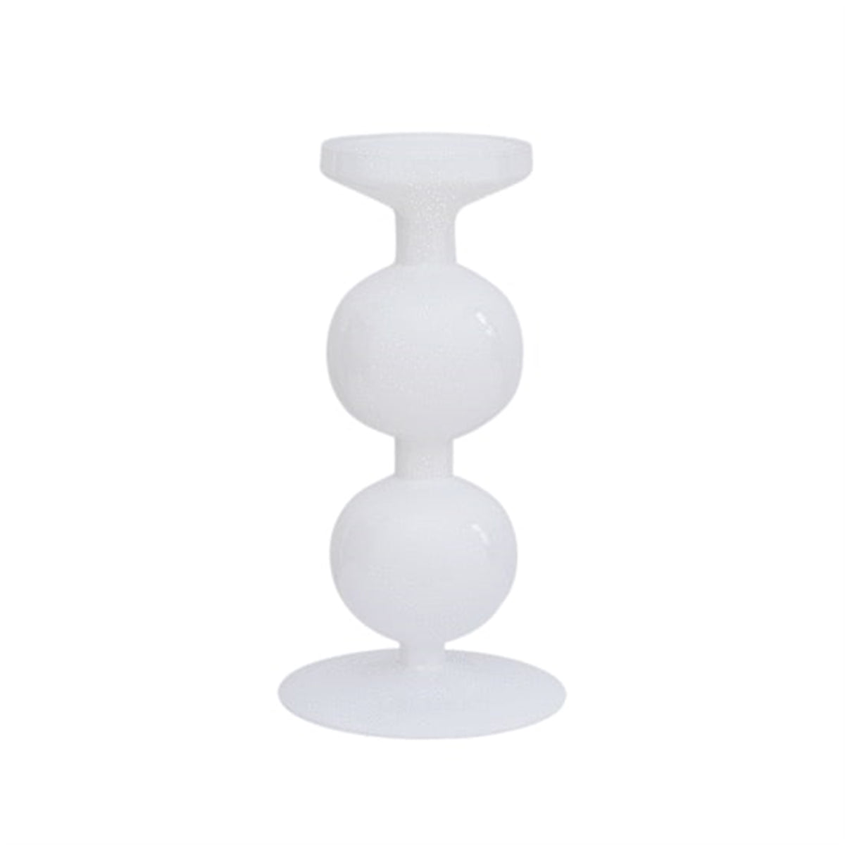 White Recycled Glass Double Bulb Candle Holder