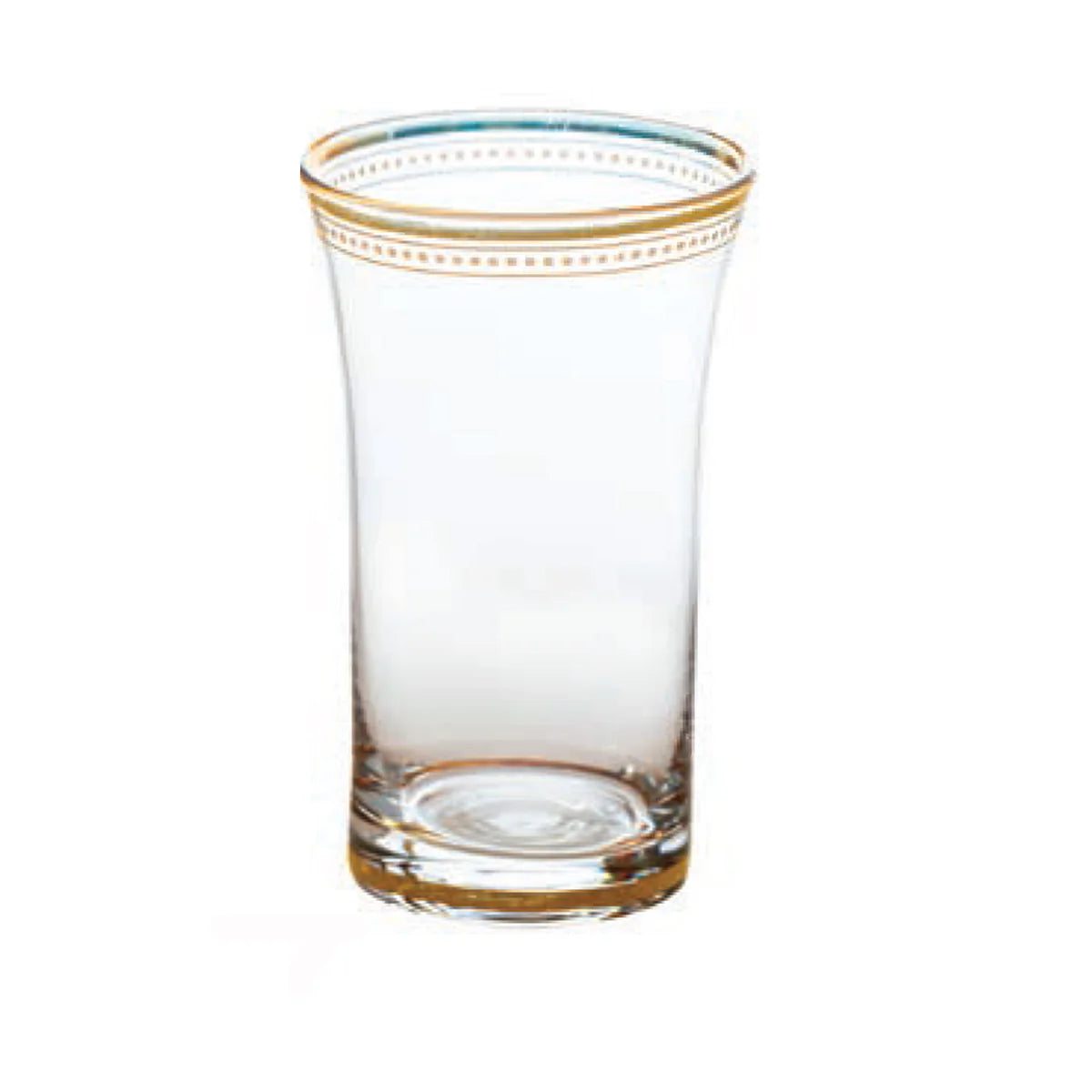 Set of 4 Glass Tumblers with Gold Trim