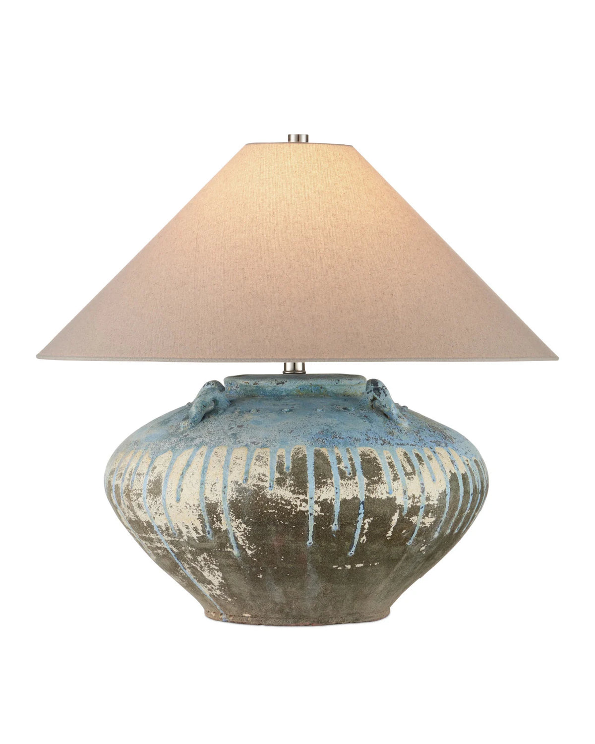 Antique Blue Drip Lamp