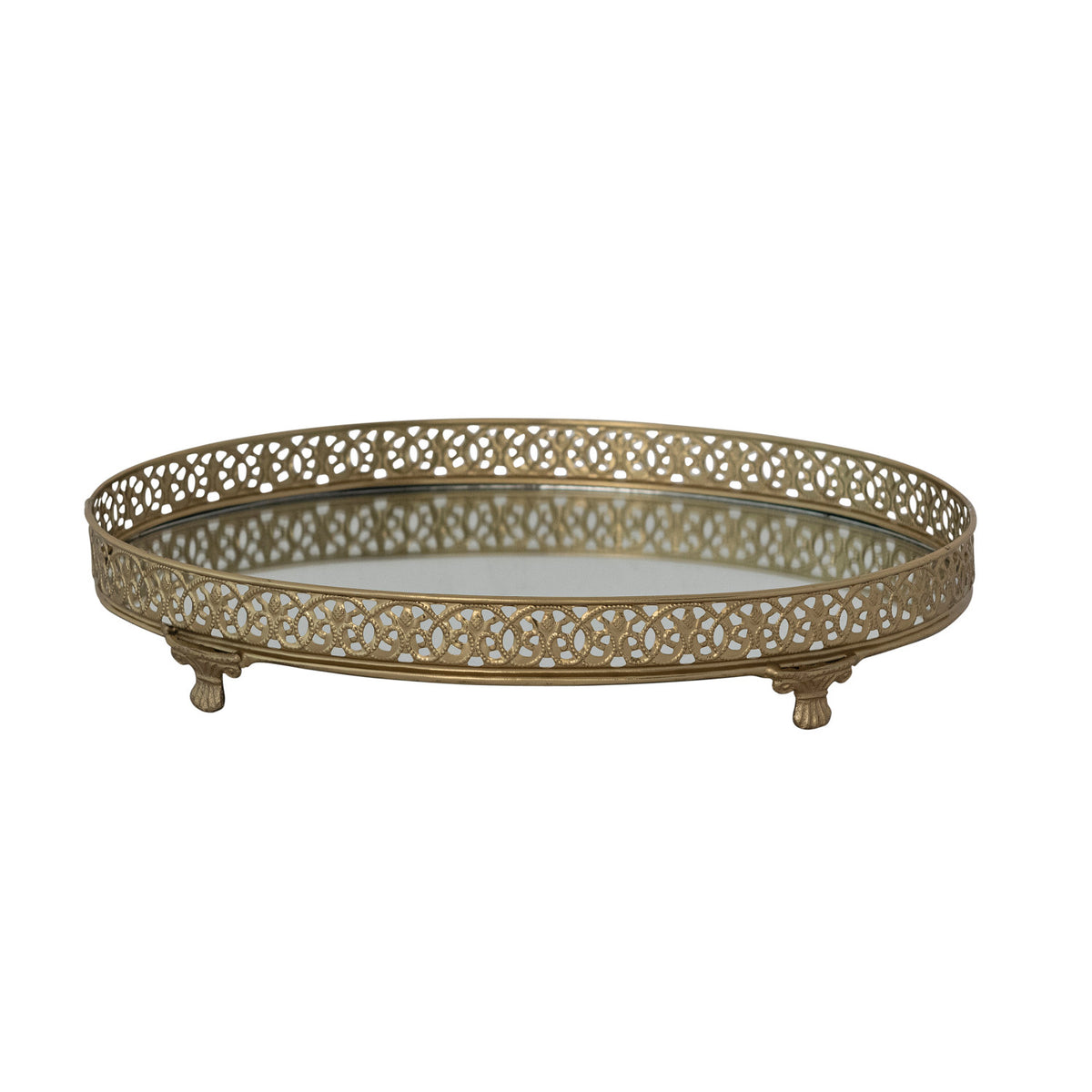 Oval Tray with Mirror