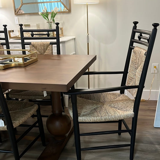 Black Rush Dining Arm Chair